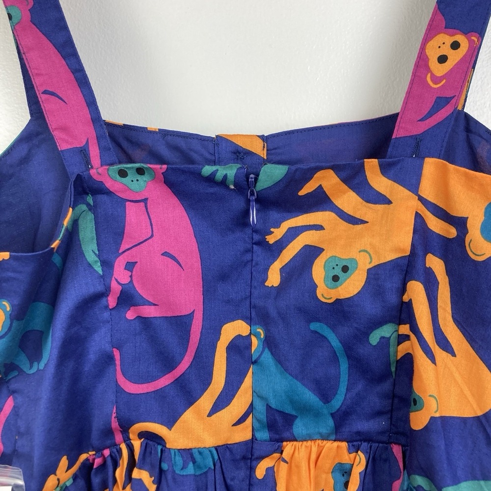 ModCloth NWT Fit and Flare Vintage Inspired Retro Summer Dress Blue Monkey sz 0 - Picture 7 of 11